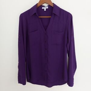 Express Long Sleeve Slim Fit Portofino Blouse Size Small